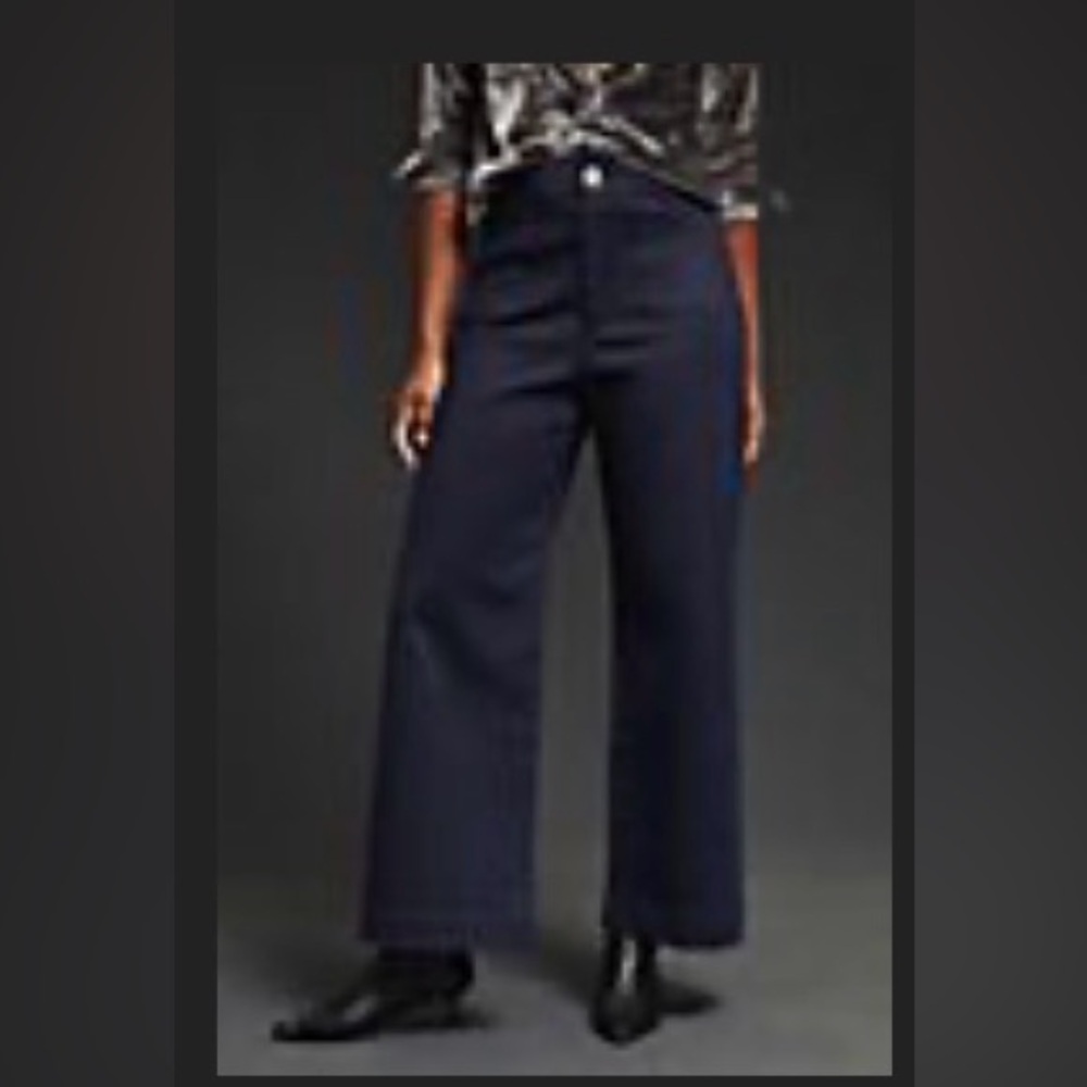Pilcro Wide-Leg Jeans in Dark Indigo